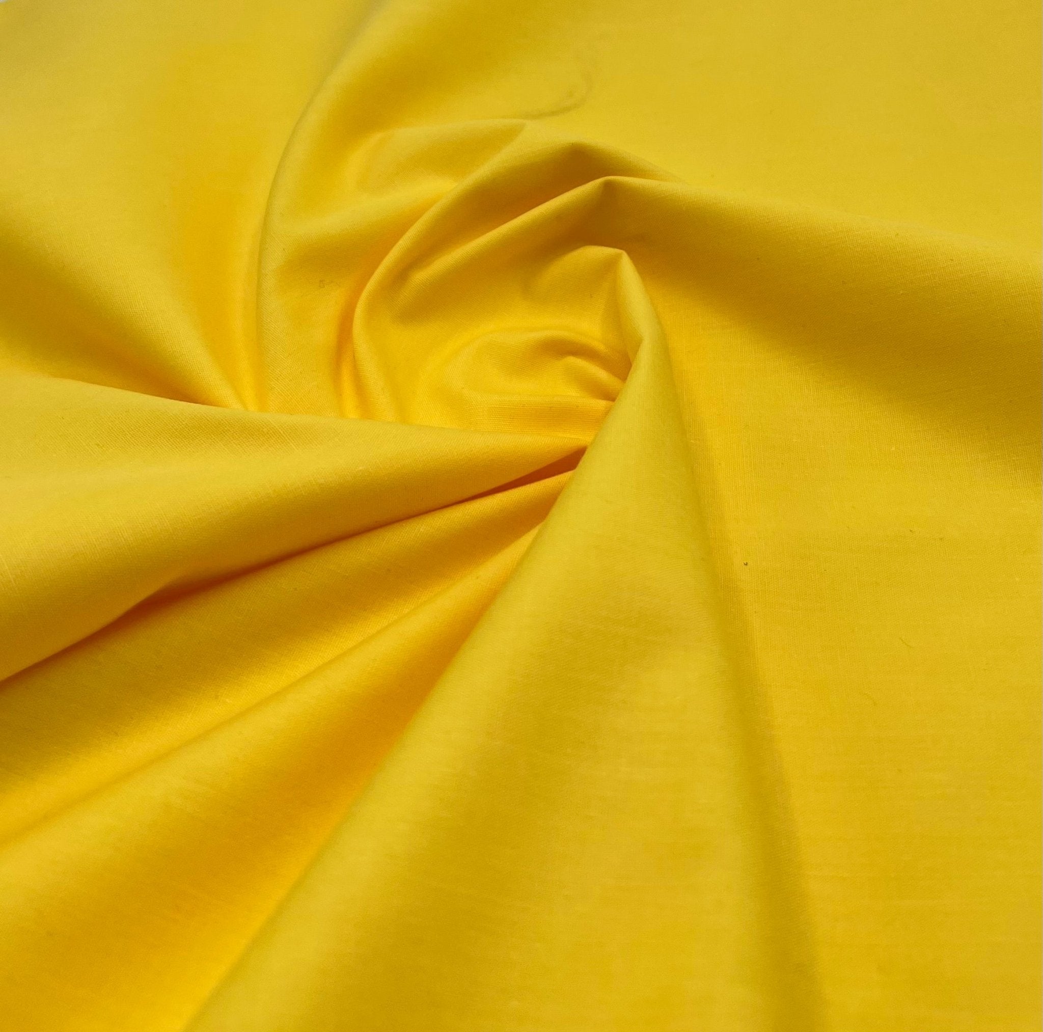 Yellow Plain Poly Cotton 105 GSM 80/20 44 Inch Non Stretch - T9 Fabrics